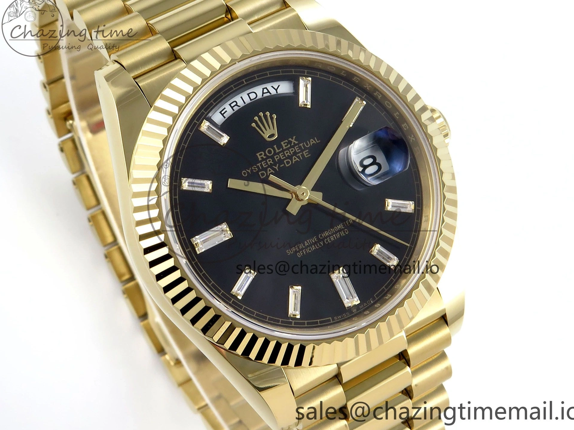 Good Copy Rolex Watches Weight) 1:1 Crystal Resilient Date Bracelet President Best Black Day 228238 Dial (Gain 40 Edition YG on 799 A2836 Noob 0116